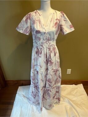 Anthropologie Blush Lavender Watercolor Top